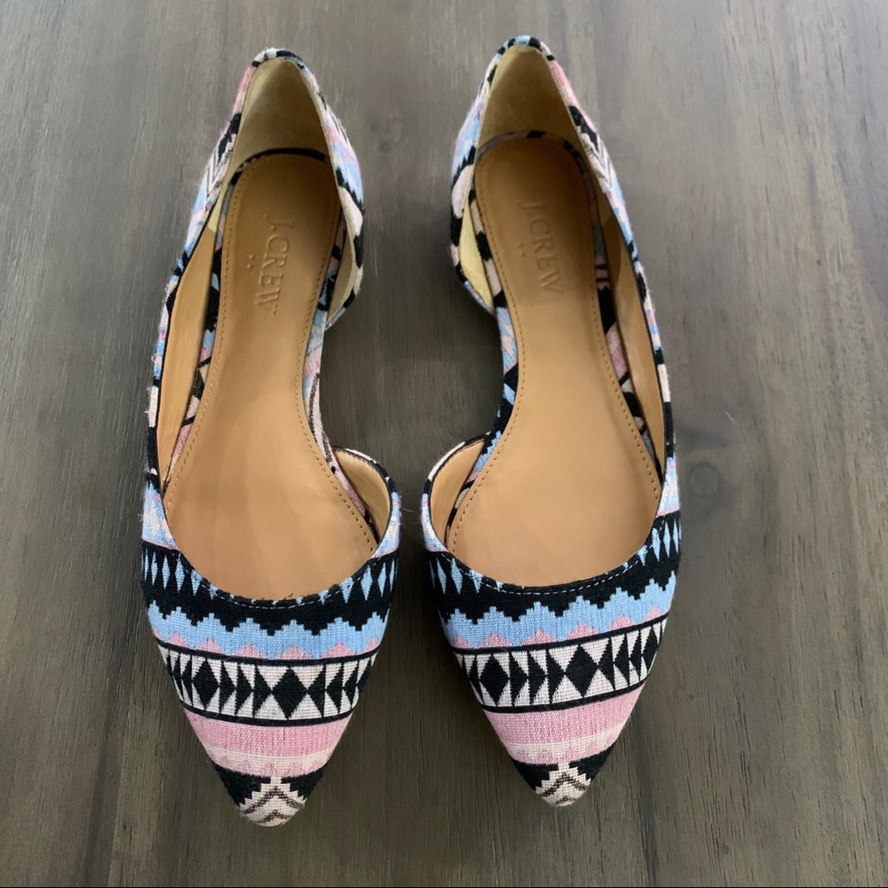 J crew tribal aztec print d’orsay flat size 6.5m